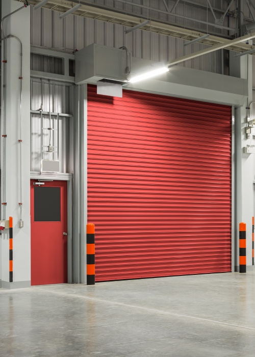commercial grade red garage door with Johnstown OH
